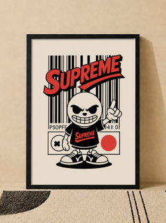 تابلو دکوراتیو کارتونی Supreme با طراحی رترو و اسکلت | کد | 104